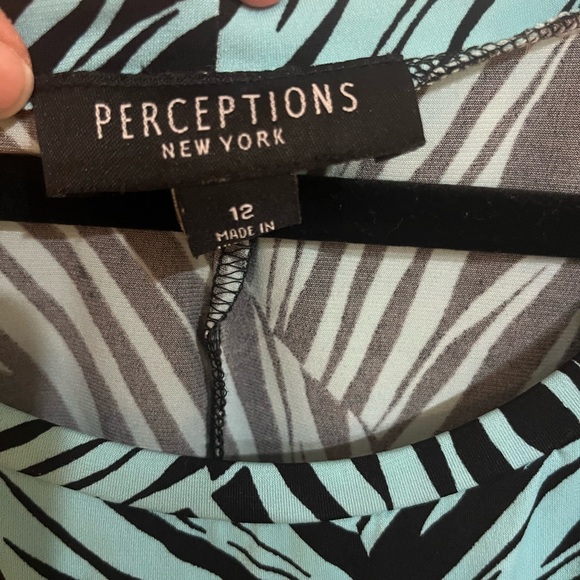 Perceptions Black and Aqua Zebra Print 2 piece Dress - Picture 4 of 11